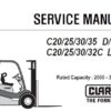 Clark C20/25/30/35 D/L/G , C20/25/30/32C L/G Forklift Service Repair Manual (SM996)