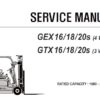 Clark GEX 16 / 18 / 20s (4 Wheel) & GTX 16 / 18 / 20s (3 Wheel) Forklift Service Repair Manual (SM795)