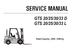 Clark GTS 20/25/30/33 D , GTS 20/25/30/33 L Forklift Service Repair Manual (SM783)