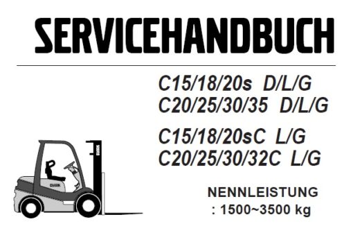 Clark C15/18/20s D/L/G , C20/25/30/35 D/L/G , C15/18/20sC L/G , C20/25/30/32C L/G Forklift (P152-P232-C152-C232) SERVICEHANDBUCH (DE)