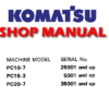 KOMATSU PC10-7, PC15-3, PC20-7 HYDRAULIC EXCAVATOR SERVICE REPAIR MANUAL