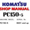 KOMATSU PC150-5 HYDRAULIC EXCAVATOR SERVICE REPAIR MANUAL(S/N: 6001 and up )