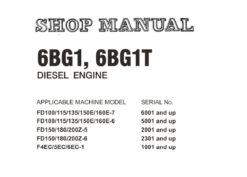 Komatsu 6BG1, 6BG1T Diesel Engine Service Repair Shop Manual