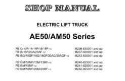 Komatsu AE50 / AM50 Series Electric Lift Truck (FB10-12 Thru FB20MF-12) Service Repair Shop Manual