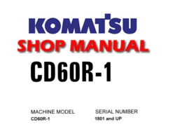 Komatsu CD60R-1 Crawler Carrier Service Repair Manual (S/N: CD60R-1 1801 and up)