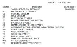 Komatsu D155AX-7 Bulldozer Parts Manual (S/N 90001 and up)