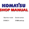 Komatsu D155C-1 Crawler Dozer (Pipe layer) Repair Service Manual (S/N: 31586 and up)