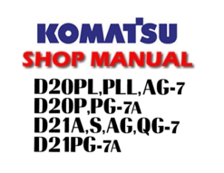 Komatsu D20PL-7 D20PLL-7 D20AG-7 D20P-7A D20PG-7A D21A-7 D21AG-7 D21PG-7A D21S-7 D21QG-7 D21A-7T Dozer Bulldozer Service Repair Manual (SN: 61001 and up, 62001 and up, 75001 and up)