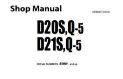 Komatsu D20S-5 , D20Q-5 , D21S-5 , D21Q-5 Dozer Bulldozer Service Repair Shop Manual