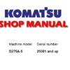 Komatsu D275A-5 Dozer Bulldozer Service Repair Manual (S/N: 25001 and up)