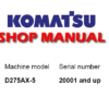 Komatsu D275AX-5 Dozer Bulldozer Service Repair Manual (SN: 20001 and up)