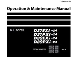Komatsu D37EXi -24, D37PXi-24, D39EXi -24, D39PXi-24 Bulldozer Operation & Maintenance Manual (TEN00737-00)