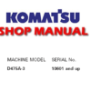 Komatsu D475A-3 Dozer Bulldozer Service Repair Manual (S/N: 10601 and up)