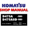 Komatsu D475A-5E0, D475ASD-5E0 Super Dozer Service Repair Manual (SN: 30001 and up)