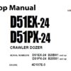 Komatsu D51EX-24 , D51PX-24 CRAWLER DOZER Service Repair Shop Manual (B20001 and up)