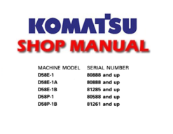 Komatsu D58E-1 D58E-1A D58E-1B D58P-1 D58P-1B Dozer Bulldozer Service Repair Manual