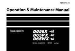 Komatsu D65EX-18, D65PX-17, D65WX-18 Bulldozers Operation & Maintenance (SN 90166 and up)