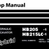 Komatsu HB205-1 , HB215LC-1 Hybrid Hydraulic Excavator Service Repair Shop Manual