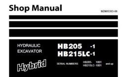 Komatsu HB205-1 , HB215LC-1 Hybrid Hydraulic Excavator Service Repair Shop Manual