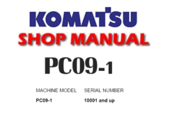 Komatsu PC09-1 Hydraulic Excavator Service Repair Manual ( SN: 10001 and up )