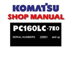 Komatsu PC160-7E0 Hydraulic Excavator Service Repair Manual (S/N: 20001 and up )