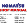 Komatsu PC200-7, PC200LC-7, PC220-7, PC220LC-7 Excavator Service Repair Manual (S/N:200001 and up, 60001 and up)