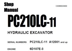Komatsu PC210LC-11 HYDRAULIC EXCAVATOR Service Repair Shop Manual