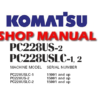Komatsu PC228US-2, PC228USLC-1, PC228USLC-2 Excavator Service Repair Manual (S/N:11001 and up , 15001 and up)
