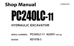 Komatsu PC240LC-11 Hydraulic Excavator Service Repair Shop Manual
