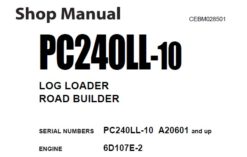 Komatsu PC240LL-10 LOG LOADER / ROAD BUILDER Service Repair Shop Manual (A20601 and up)