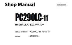 Komatsu PC290LC-11 Hydraulic Excavator Service Repair Shop Manual