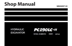 Komatsu PC290LC-11 Hydraulic Excavator Service Repair Shop Manual (35001 and up)