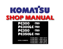 Komatsu PC300-7E0, PC300LC-7E0, PC350-7E0, PC350LC-7E0 Hydraulic Excavator Service Repair Manual