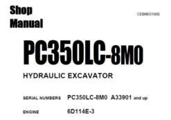 Komatsu PC350LC-8M0 HYDRAULIC EXCAVATOR Service Repair Shop Manual