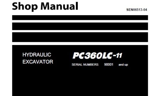 Komatsu PC360LC-11 Hydraulic Excavator Service Repair Shop Manual