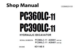 Komatsu PC360LC-11 , PC390LC-11 Hydraulic Excavator Service Repair Shop Manual
