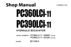 Komatsu PC360LCi-11 , PC390LCi-11 Hydraulic Excavator Service Repair Shop Manual