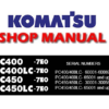 Komatsu PC400-7E0, PC400LC-7E0, PC450-7E0, PC450LC-7E0 Hydraulic Excavator Service Repair Manual