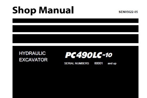 Komatsu PC490LC-10 Hydraulic Excavator Service Repair Shop Manual