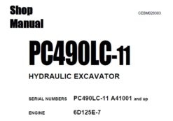 Komatsu PC490LC-11 HYDRAULIC EXCAVATOR Service Repair Shop Manual