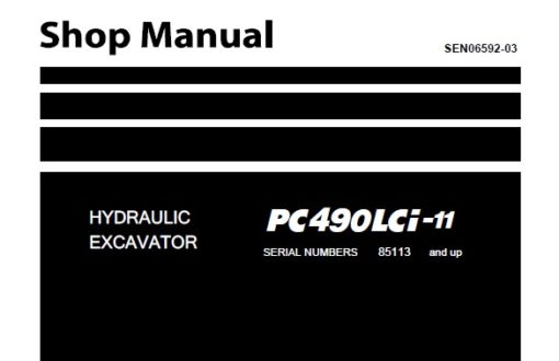 Komatsu PC490LCi-11 Hydraulic Excavator Service Repair Shop Manual