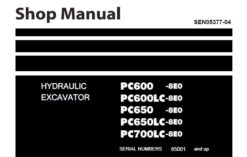 Komatsu PC600-8E0 , PC600LC-8E0 , PC650-8E0 , PC650LC-8E0 , PC700LC-8E0 Hydraulic Excavator Service Repair Shop Manual