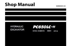 Komatsu PC650LC-11 Hydraulic Excavator Service Repair Shop Manual