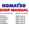Komatsu PC750-7 , PC800-7 Hydraulic Excavator Service Repair Manual (S/N 20001 and up , 40001 and up)