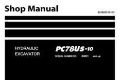Komatsu PC78US-10 Hydraulic Excavator Service Repair Shop Manual (30001 and up)