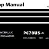 Komatsu PC78US-8 Hydraulic Excavator Service Repair Shop Manual