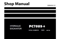 Komatsu PC78US-8 Hydraulic Excavator Service Repair Shop Manual