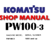 Komatsu PW100-3 Wheeled Excavator Service Repair Manual (SN: 1890 and up)