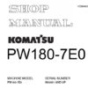 Komatsu PW180-7E0 Hydraulic Excavator Service Repair Shop Manual (H55051 and up)
