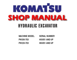 Komatsu PW200-7E0 , PW220-7E0 Wheel Excavator Service Repair Manual (S/N: H50051 & up , H50051 & up)